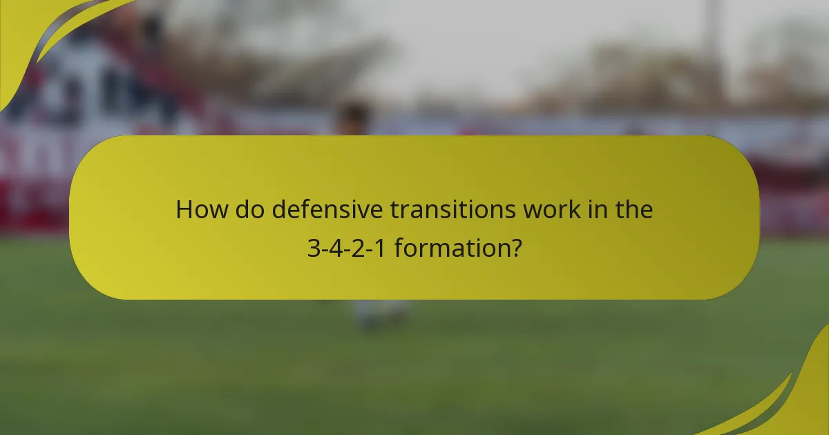 How do defensive transitions work in the 3-4-2-1 formation?