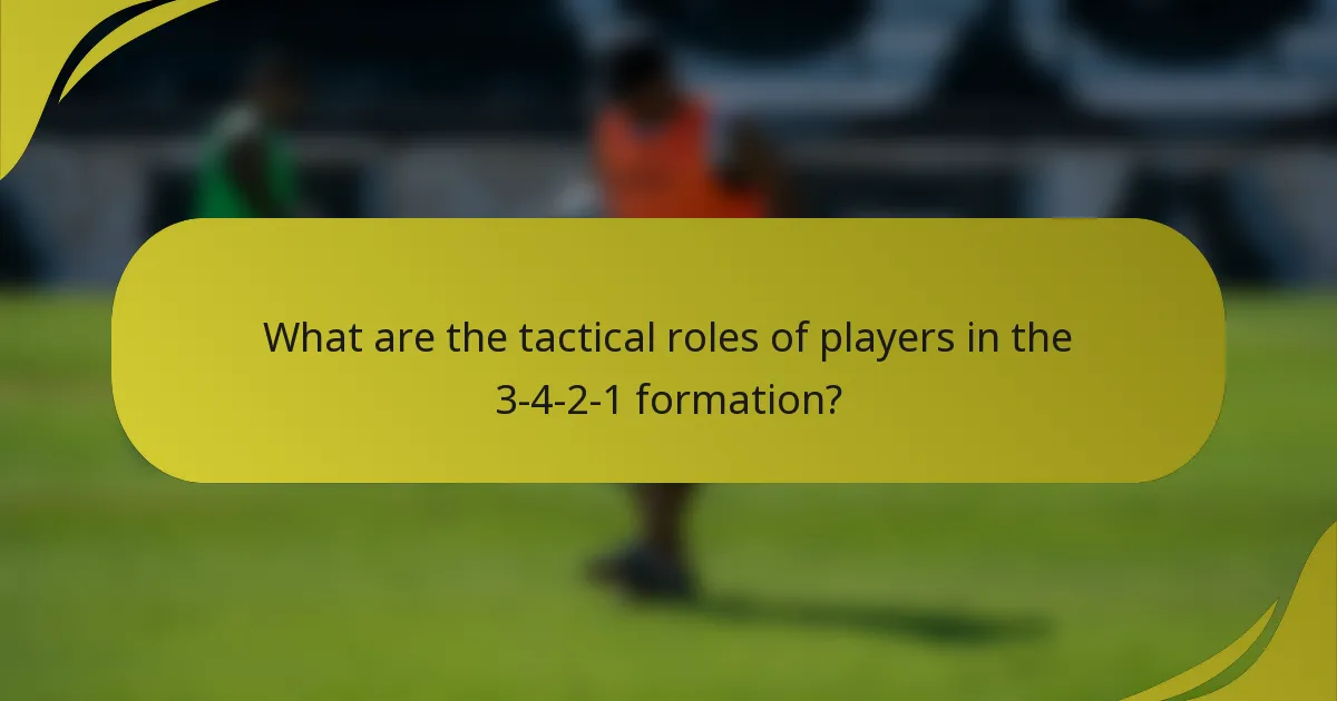 What are the tactical roles of players in the 3-4-2-1 formation?