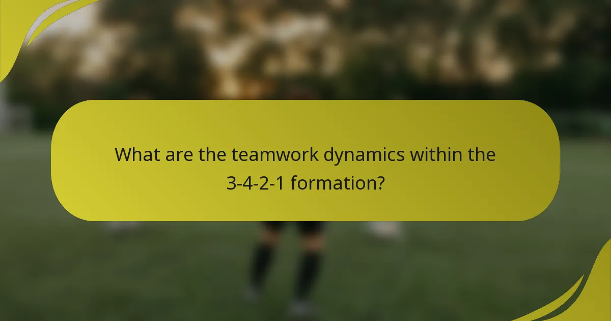 What are the teamwork dynamics within the 3-4-2-1 formation?