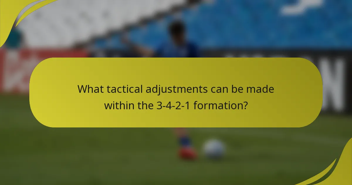 What tactical adjustments can be made within the 3-4-2-1 formation?